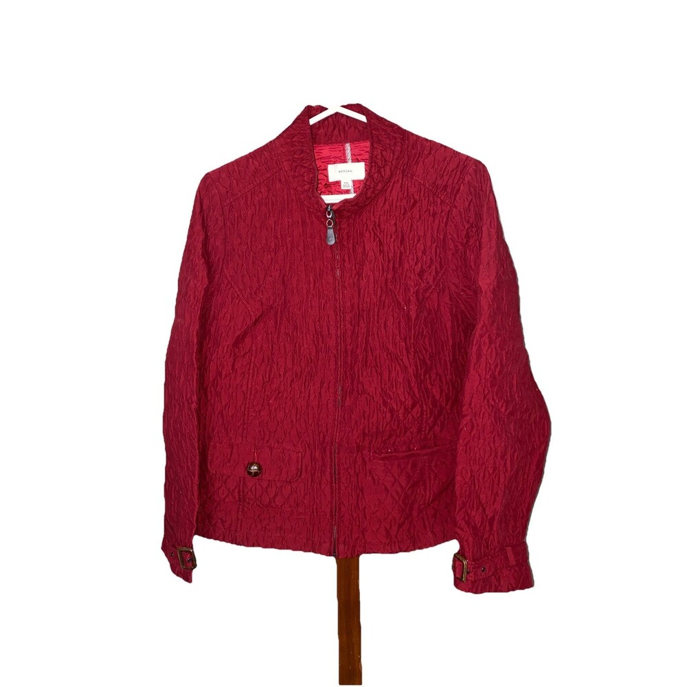 Women’s Jacket - Merona Red Quilted Jacket - Size XXL Full Zip